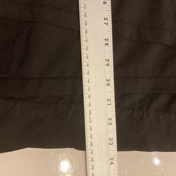 ALICE+OLIVIA Dress ~M Black Poplin Built-In-Skirt Roll-Tab-Slv Mini Knee Office - Picture 11 of 11